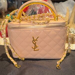 Yves Saint Laurent GWP Blush Quilted Mini Bag with Gold Accents